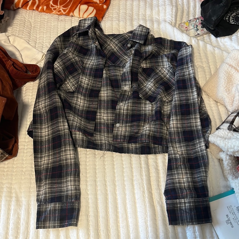 Womens Cropped Flannel